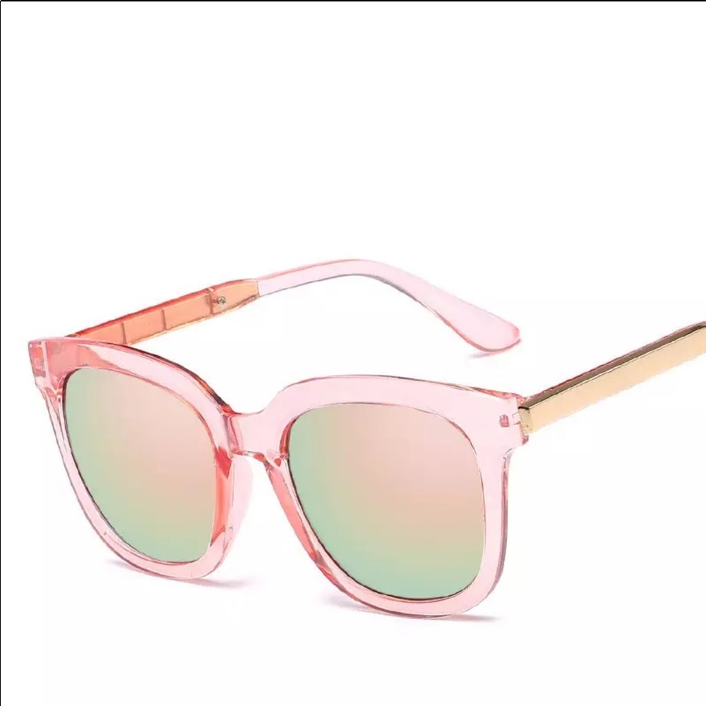 NEW Pink & Mirror Lense Sunglasses UV Protection - Picture 1 of 8
